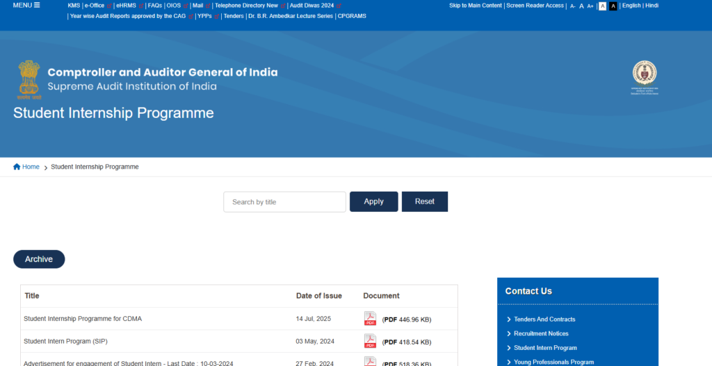 Official Government website of CAG